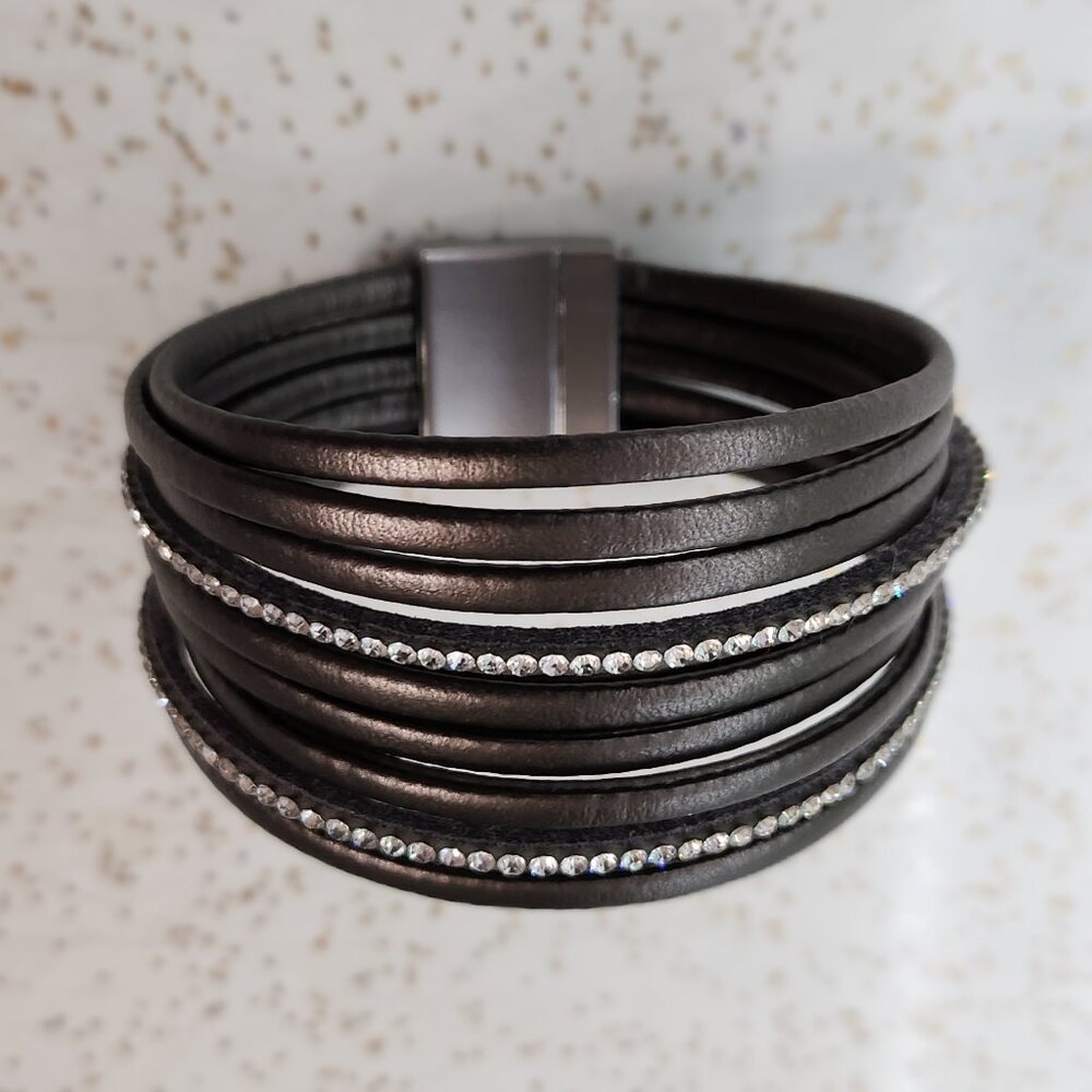 BFD-Multi Strand Bracelet with Rhinestones - Picture 2 of 6